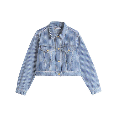 Tommy Hilfiger Giacca leggera Giubbino Donna in denim a righe 36 - Francavilla Moda